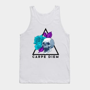 Carpe Diem Skull and Rose Tank Top